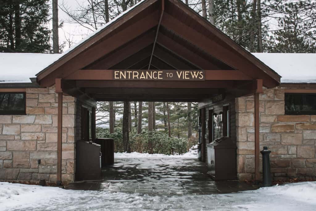The old entrance to the views of the PA Grand Canyon at Leonard Harrison State Park.