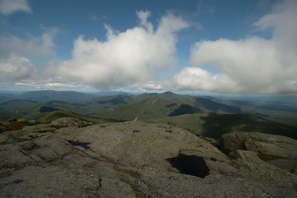 view from the summit after hiking Mount Marcy