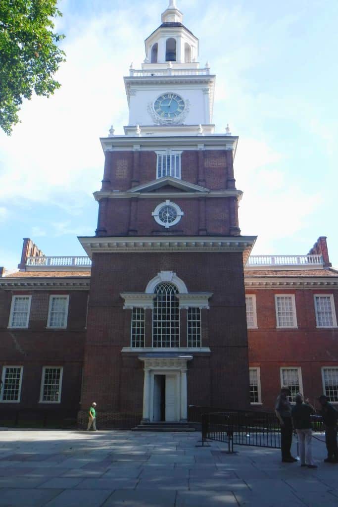 Tours of Independence Hall enter from the "back" of the building, opposite the Liberty Bell.