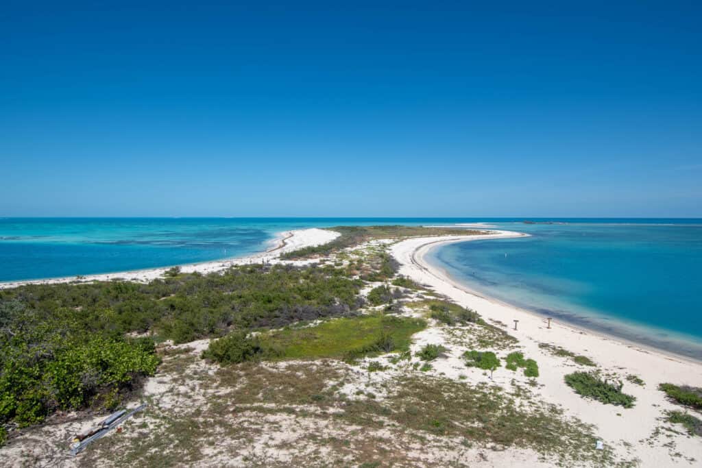 Sandy atolls make for beautiful beaches at Dry Tortugas National Park.
